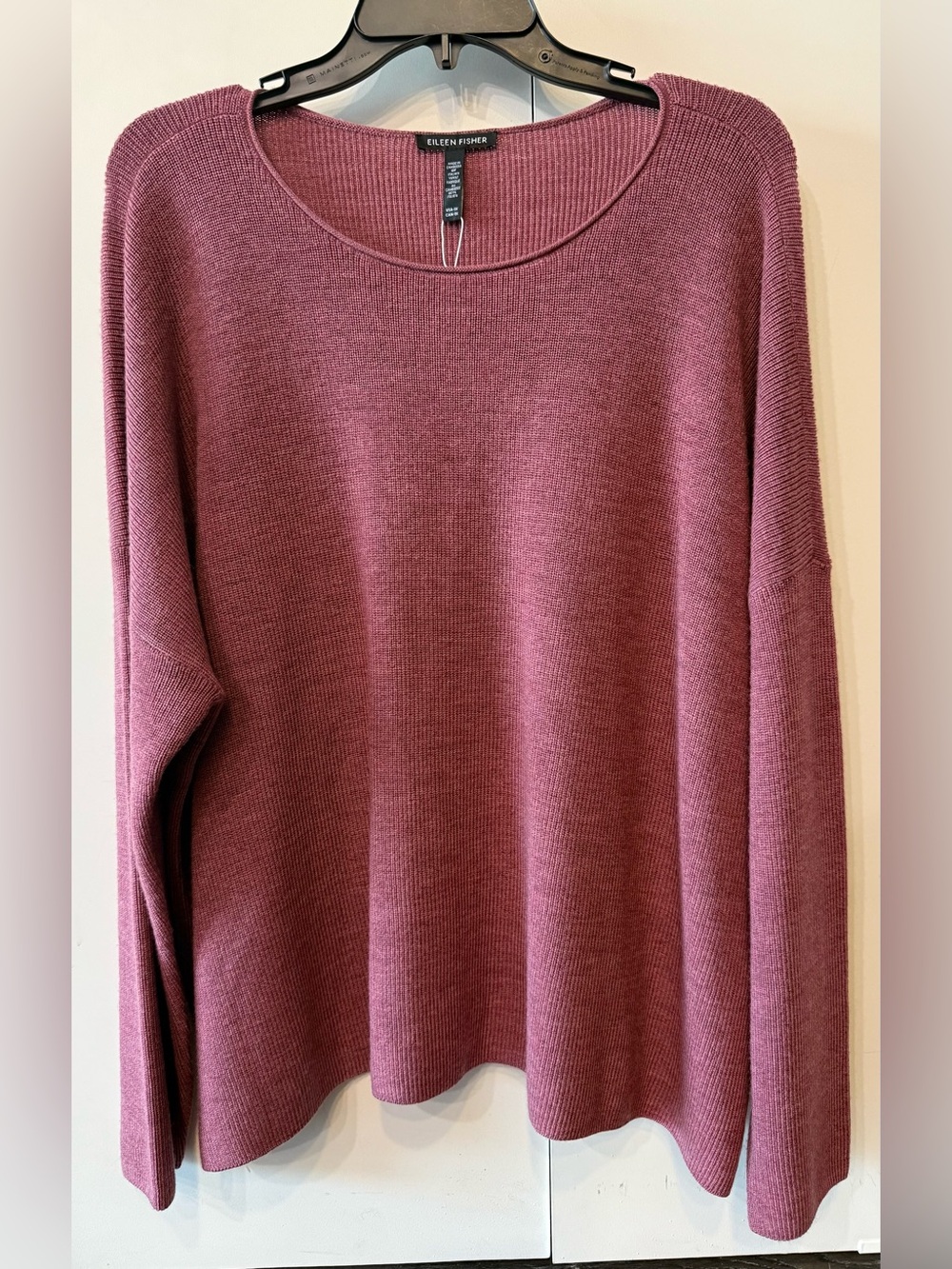 EILEEN FISHER Women’s Dusty Rose Crewneck Wool Sweater. NWT